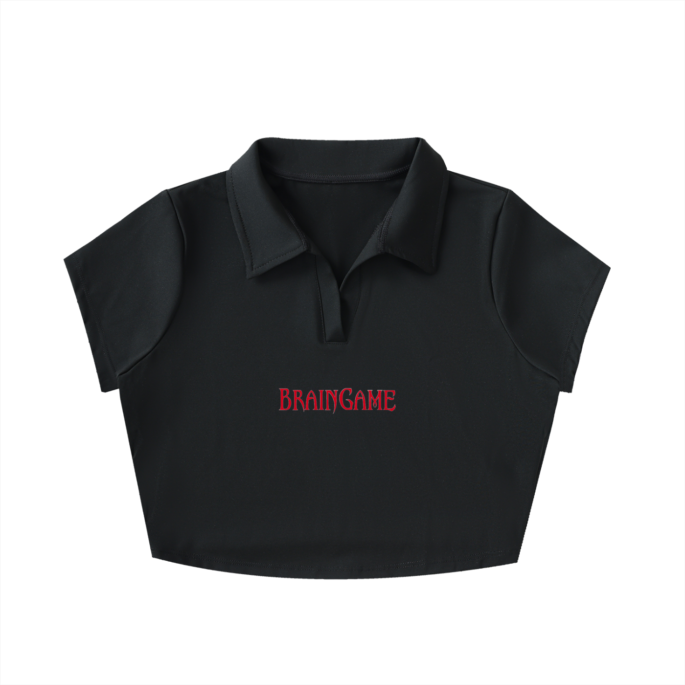 BG Women’s V-Neck Lapel Crop Top