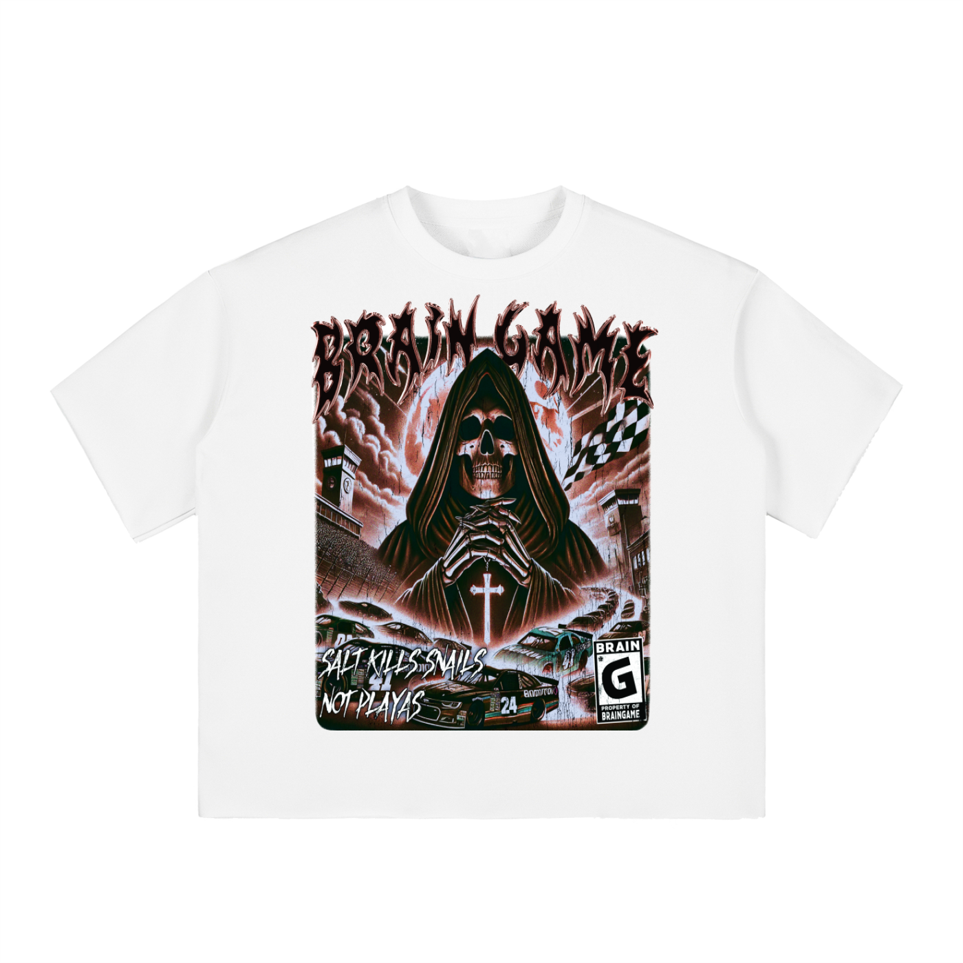 BG Boxy “To Live” Raw-Edge Tee