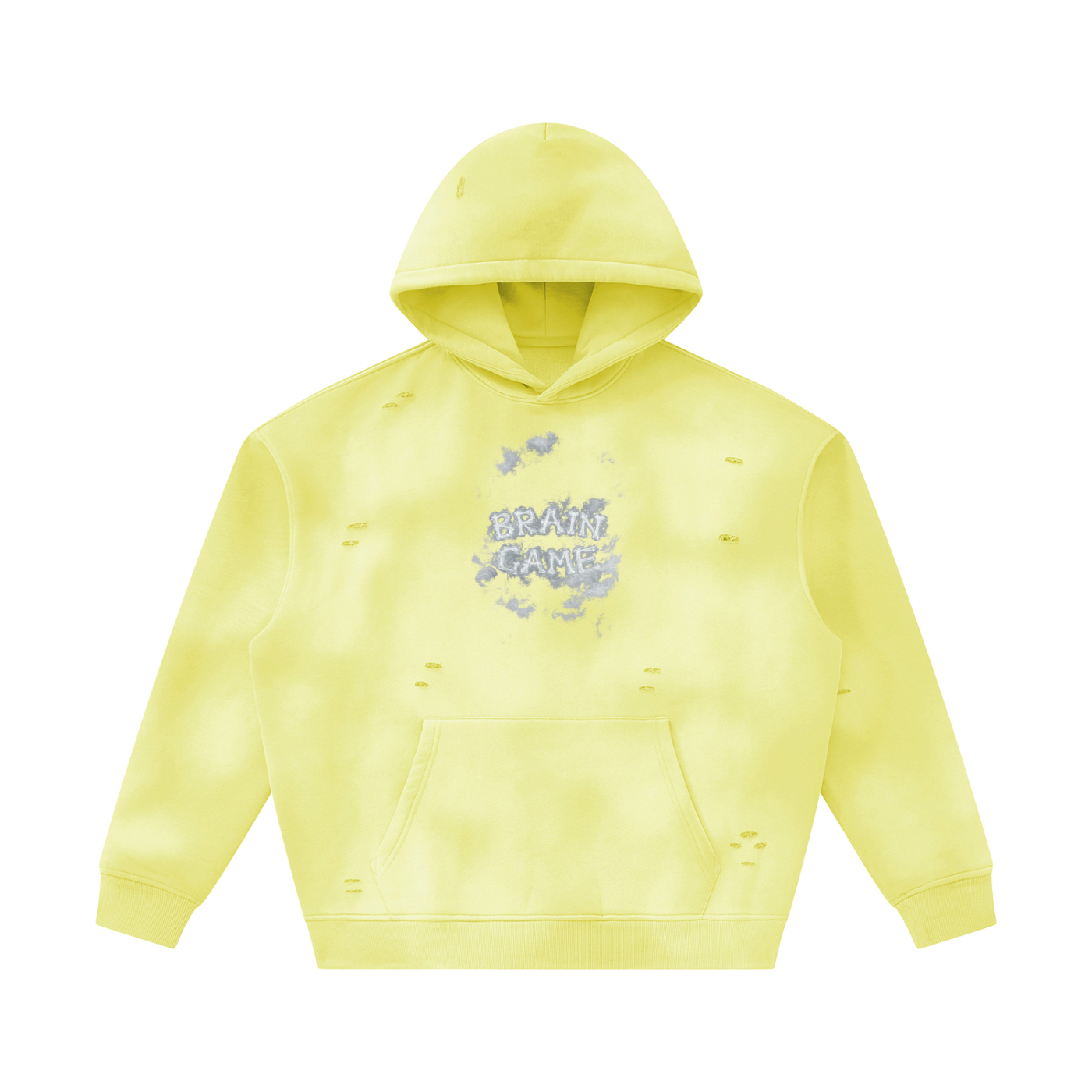 BG “In The Clouds” Unisex Sunfade Frayed Fleece Hoodie