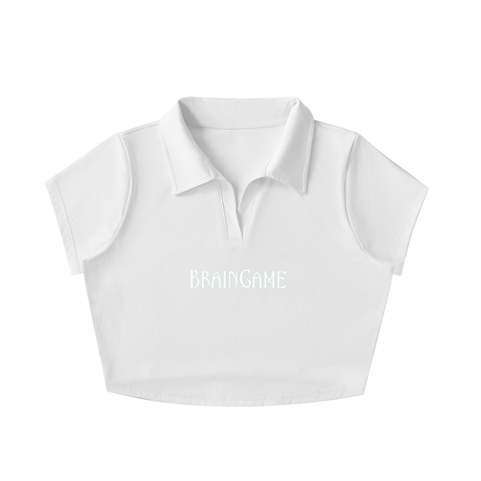 BG Women’s V-Neck Lapel Crop Top