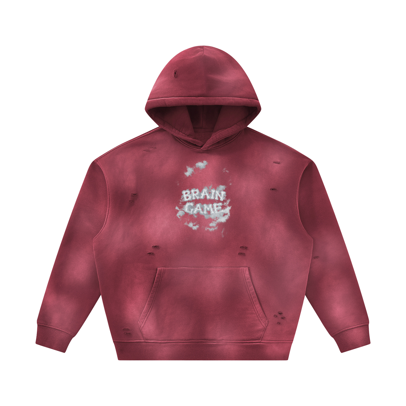 BG “In The Clouds” Unisex Sunfade Frayed Fleece Hoodie