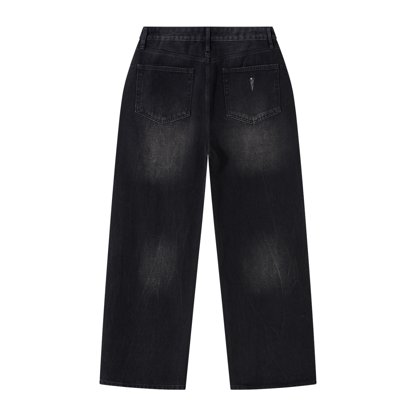 BG Men's Vintage Wash Wide Leg Black Jeans