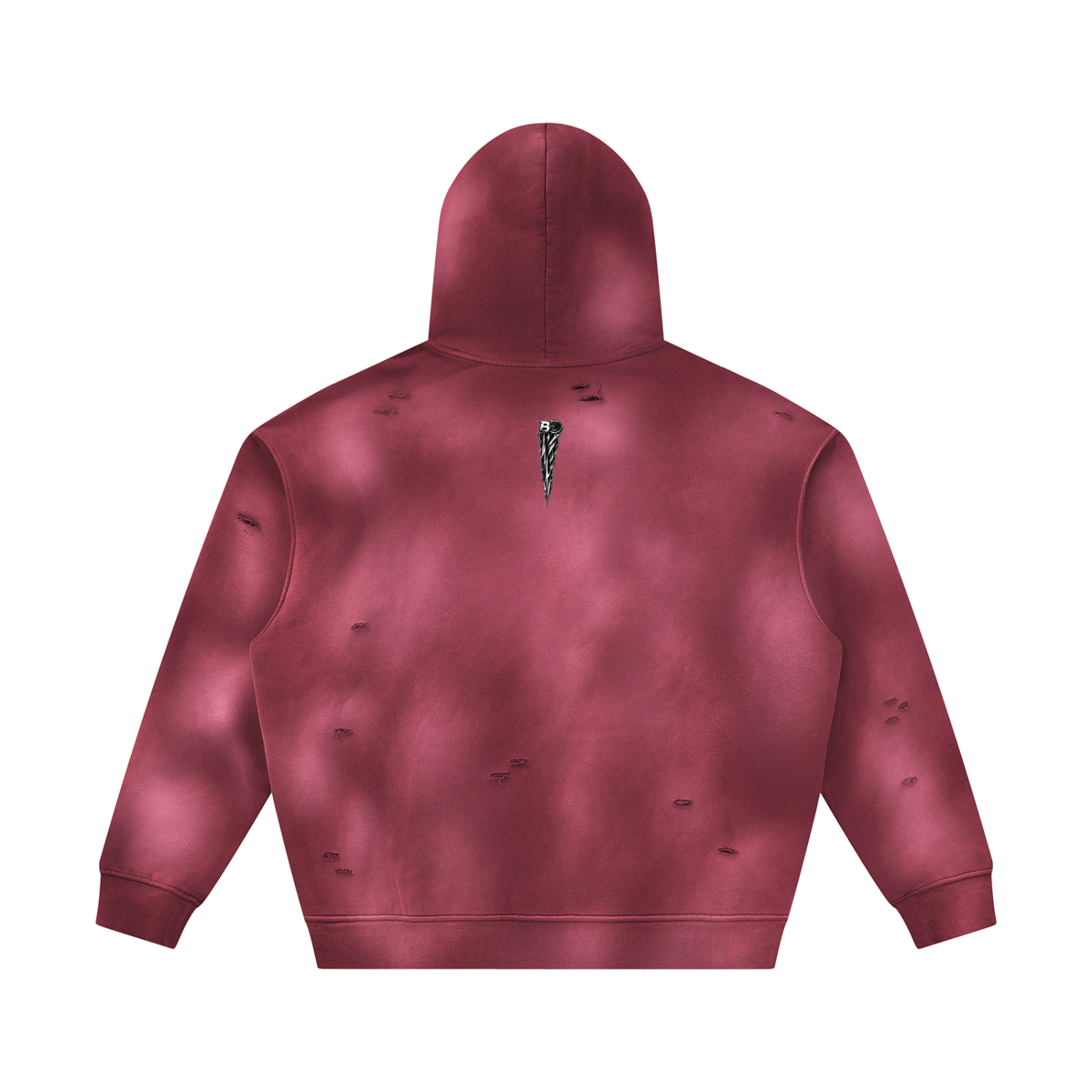 BG “In The Clouds” Unisex Sunfade Frayed Fleece Hoodie