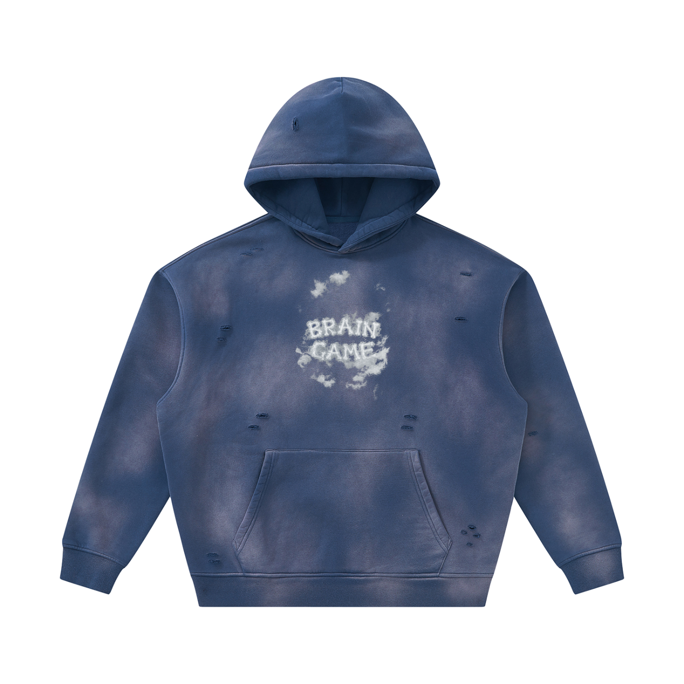 BG “In The Clouds” Unisex Sunfade Frayed Fleece Hoodie
