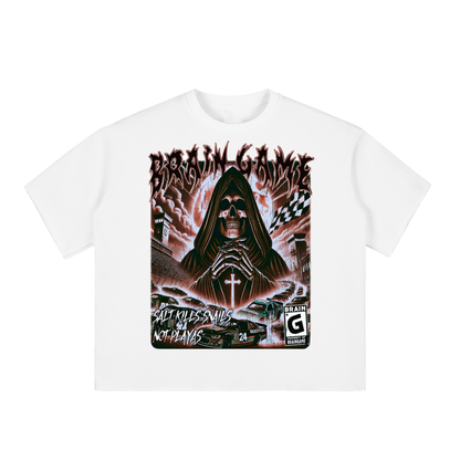 BG Boxy “To Live” Raw-Edge Tee