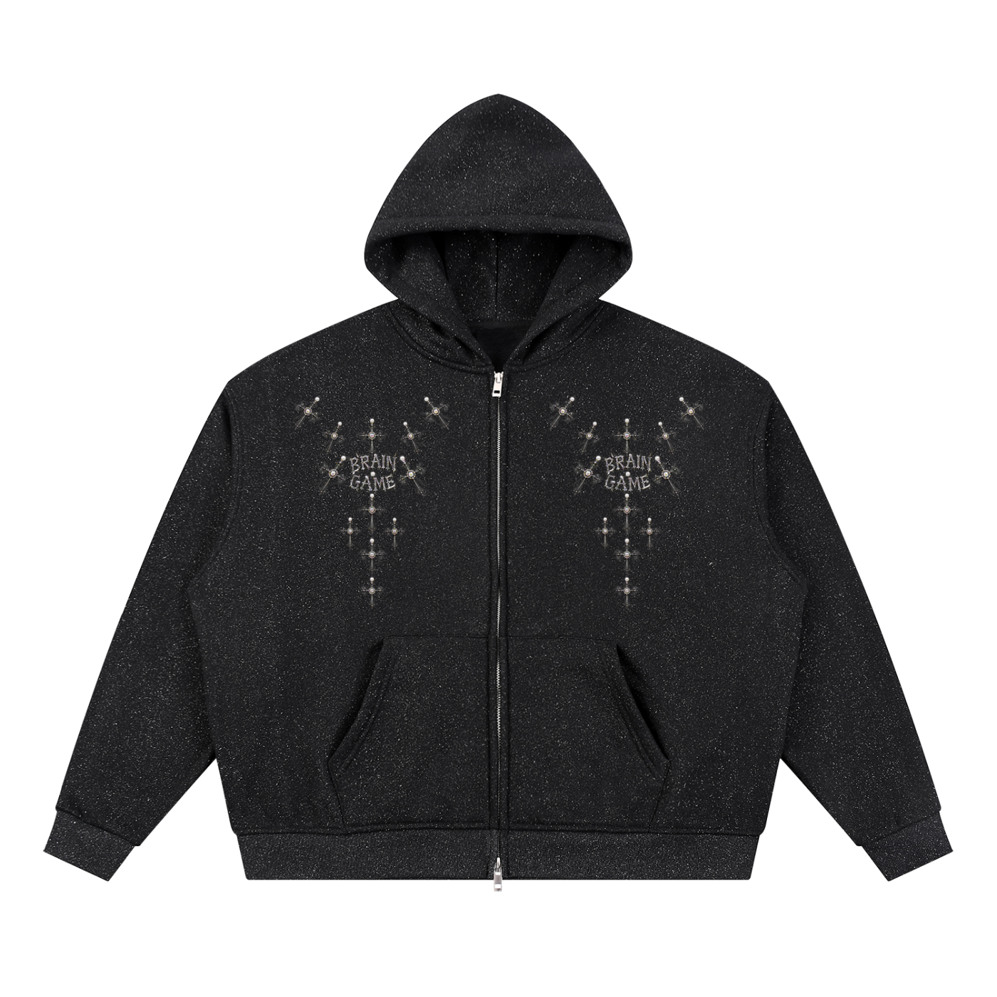BG Unisex “BrainSpark” Sparkle Full Zip Hoodie