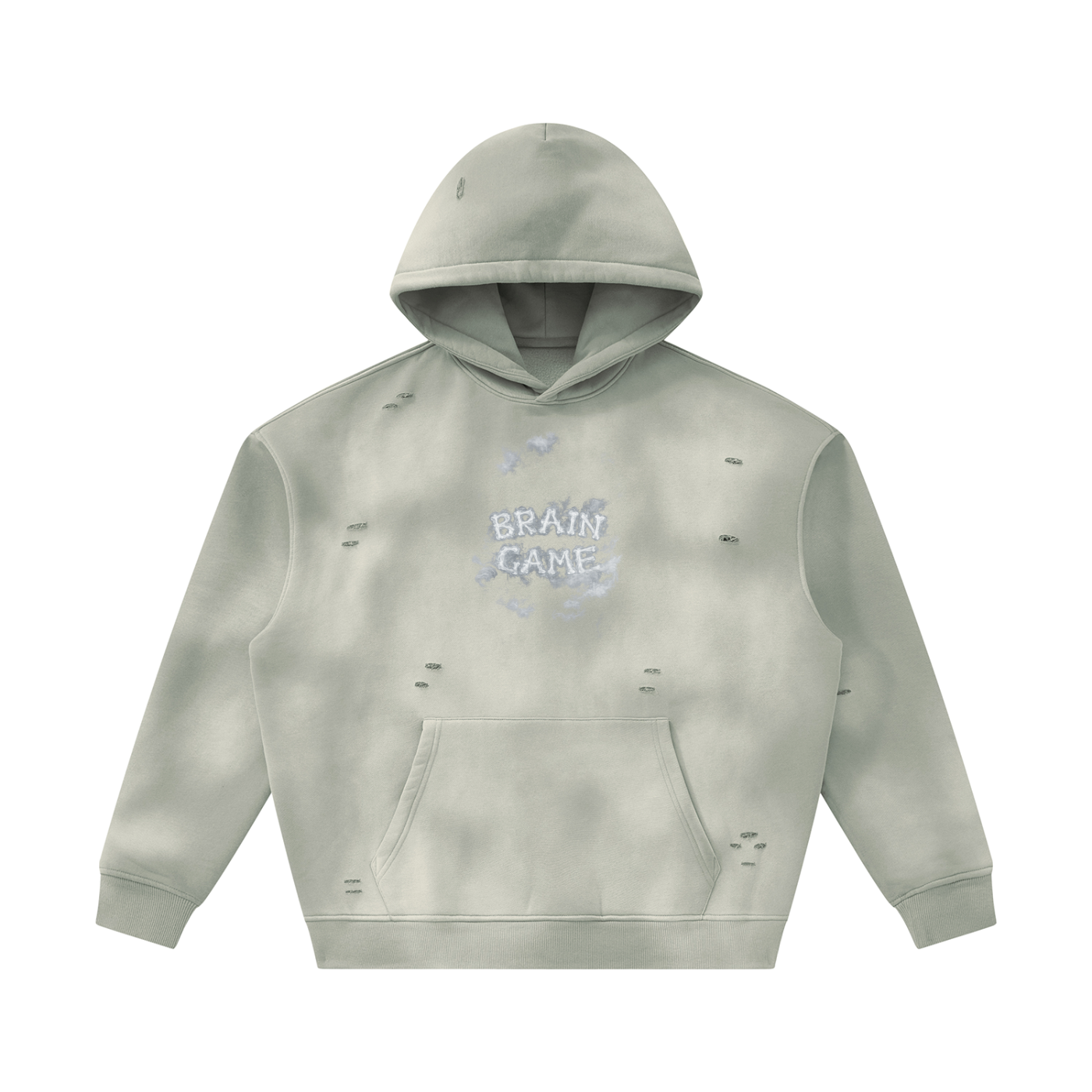 BG “In The Clouds” Unisex Sunfade Frayed Fleece Hoodie