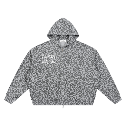 BG Unisex Leopard Print Waffle Hoodie