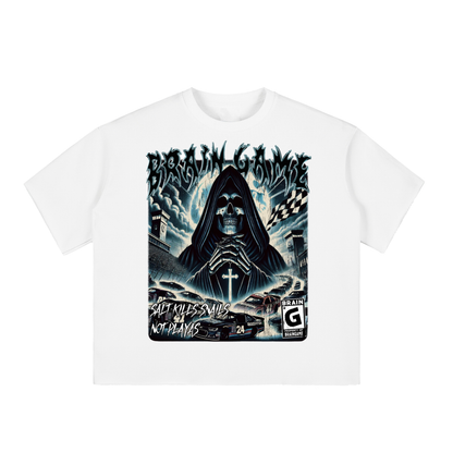 BG Boxy “To Live” Raw-Edge Tee