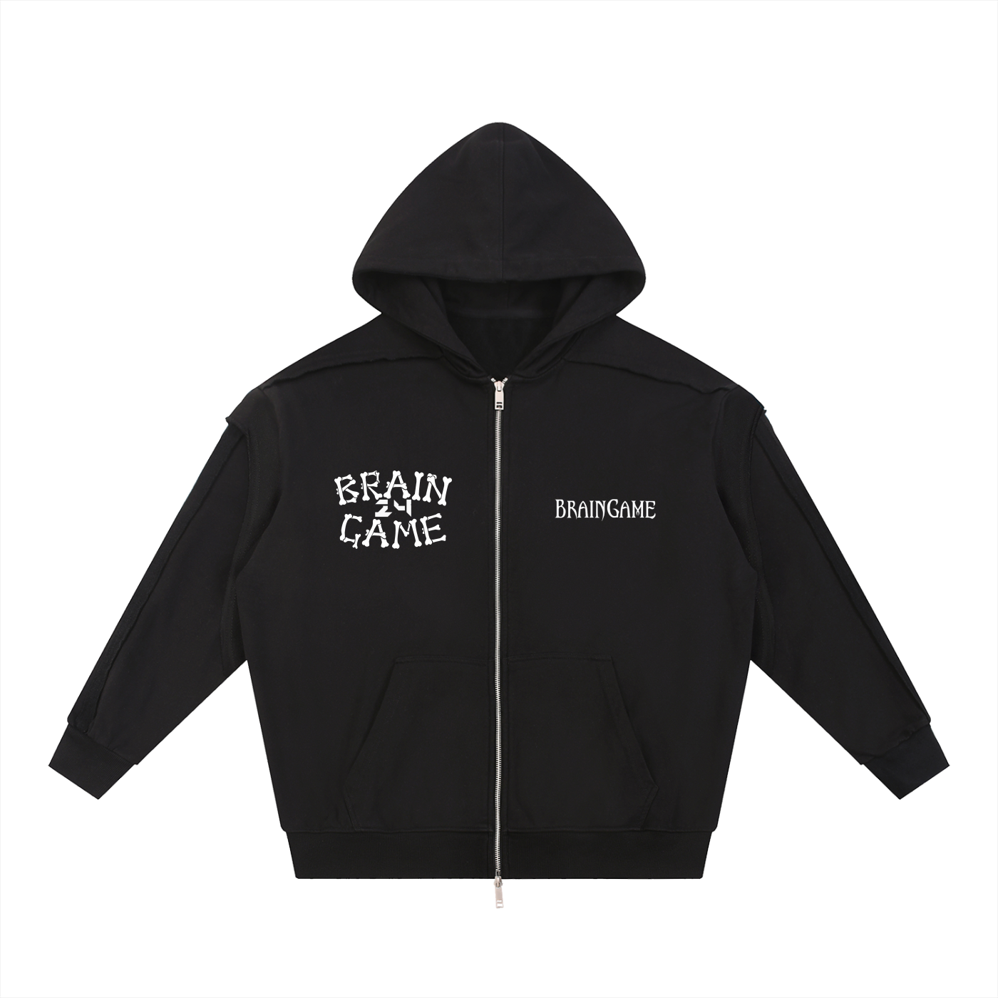 BG “Classic” Raw Edge Double Layered Zip Hoodie