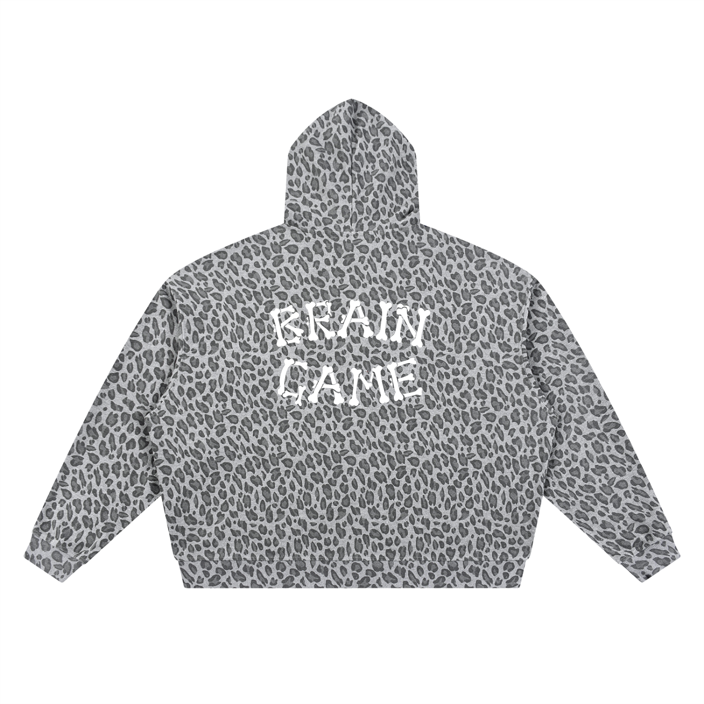 BG Unisex Leopard Print Waffle Zip Hoodie