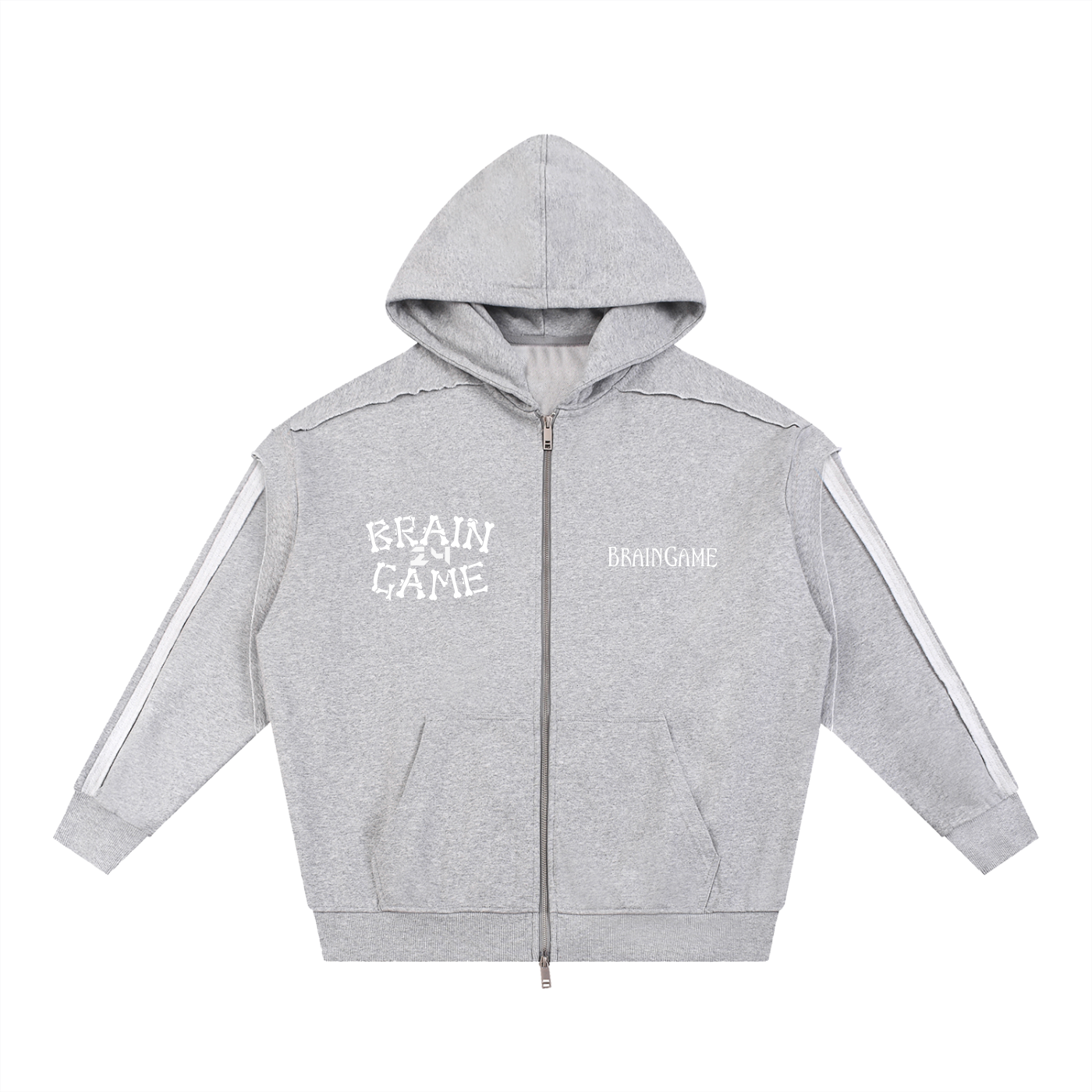 BG “Classic” Raw Edge Double Layered Zip Hoodie