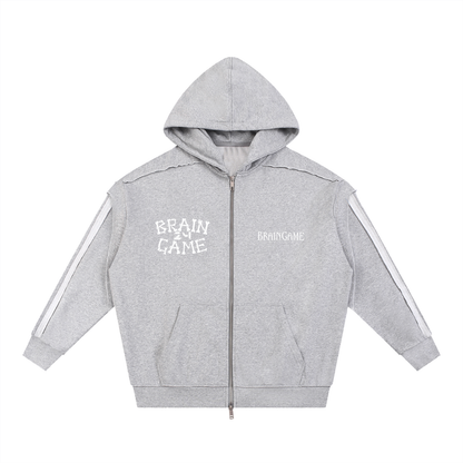 BG “Classic” Raw Edge Double Layered Zip Hoodie