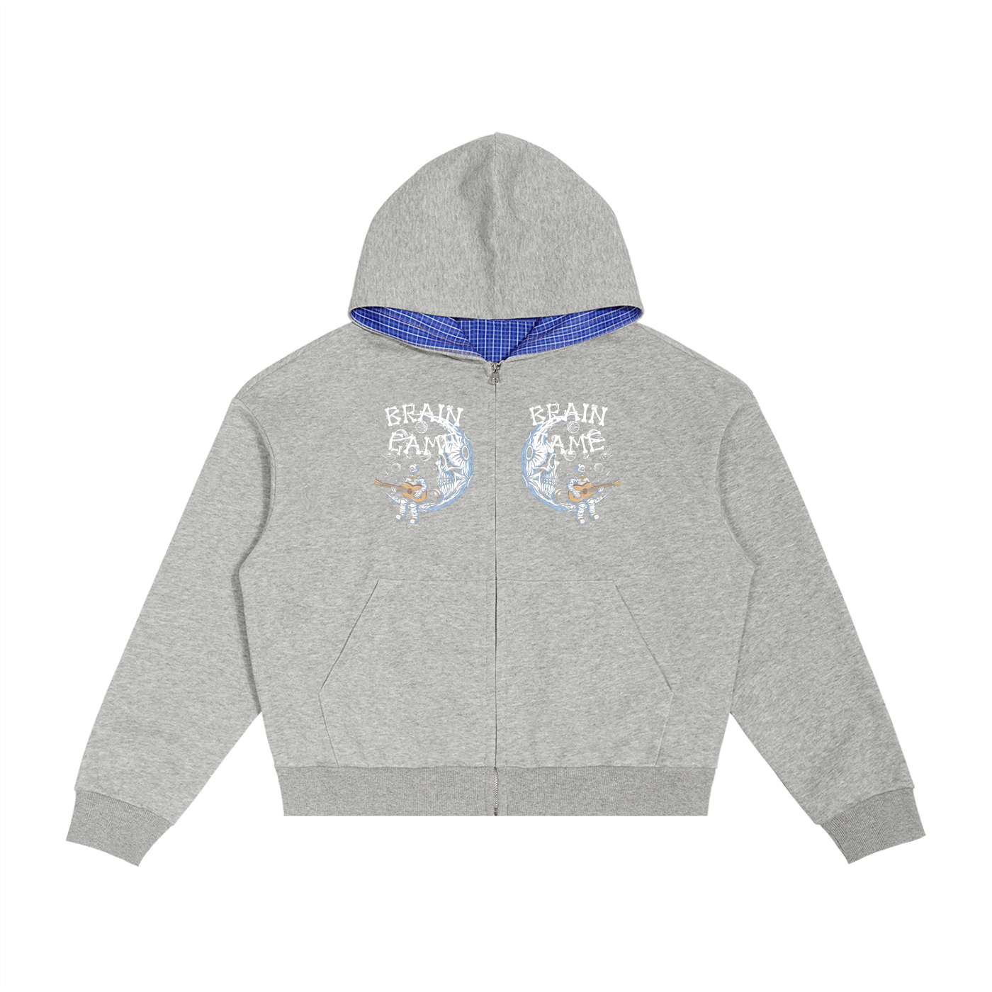 BG “MoonMan” Plaid Boxy Hoodie
