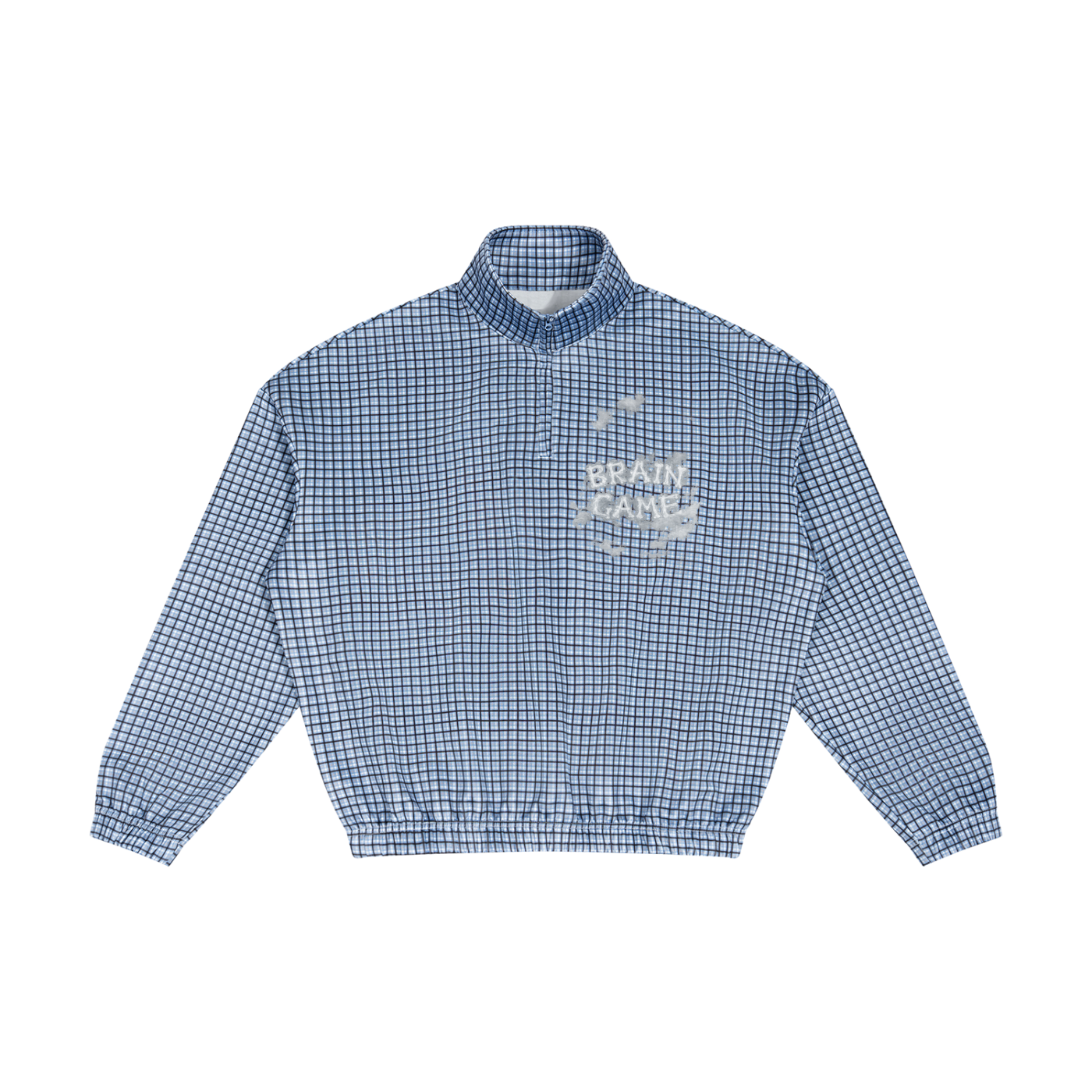 BG Unisex “In The Clouds” Plaid-Zip Sweatshirt
