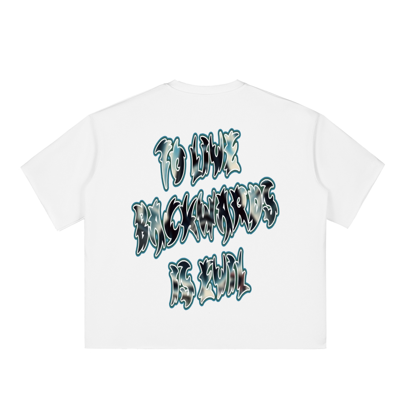 BG Boxy “To Live” Raw-Edge Tee