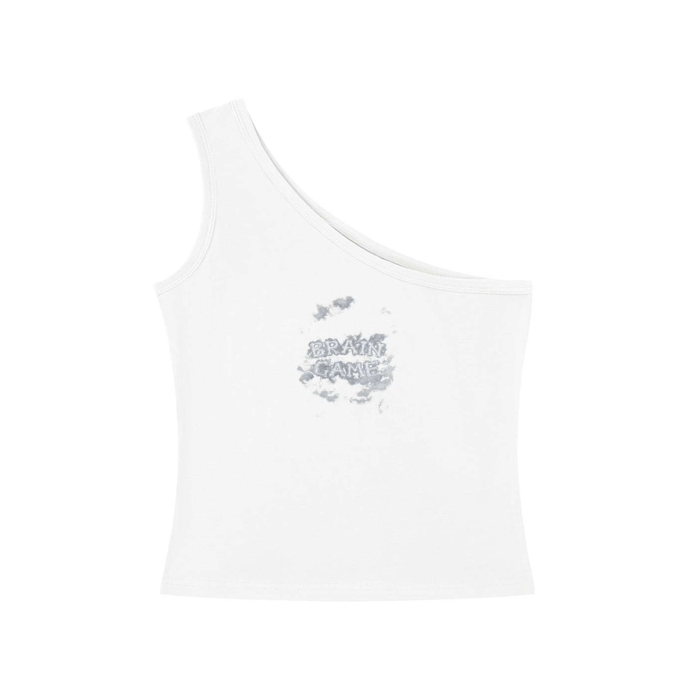 BG Women's “Clouded” One-Shoulder Crop T-Shirt