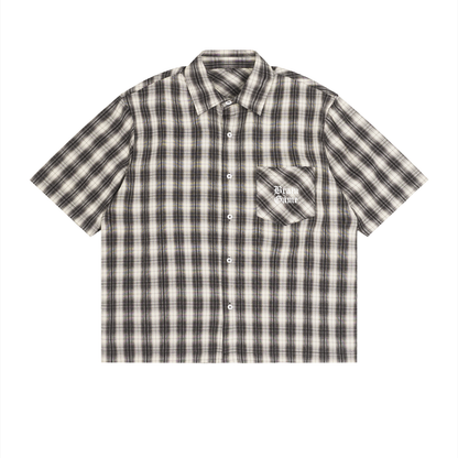 BG Plaid Short Sleeve Boxy Shirt