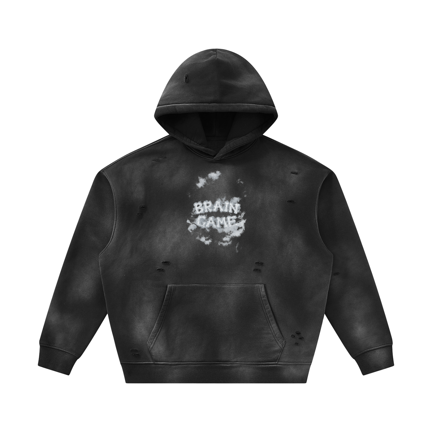 BG “In The Clouds” Unisex Sunfade Frayed Fleece Hoodie