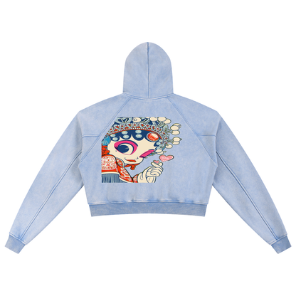 BG A Women’s “Touch” Snow Washed Cropped Hoodie