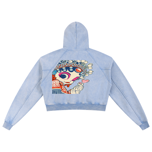 BG A Women’s “Touch” Snow Washed Cropped Hoodie