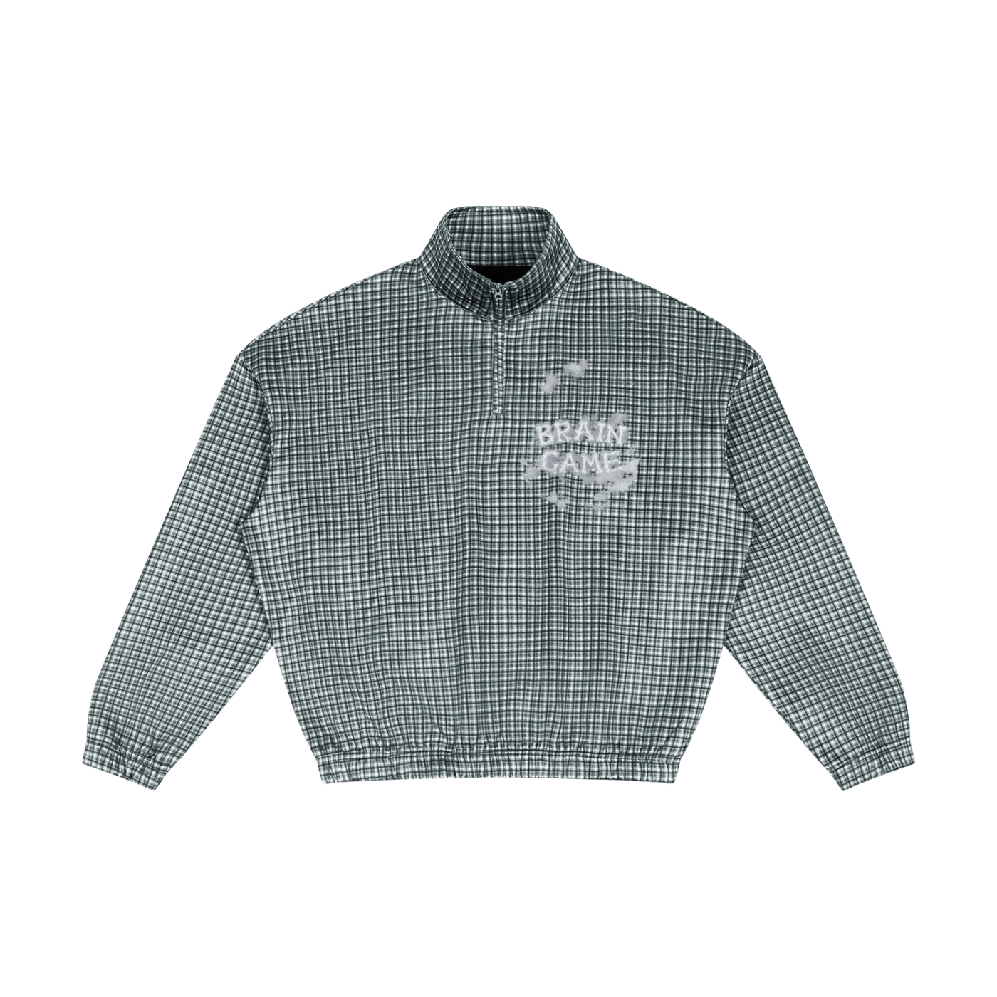 BG Unisex “In The Clouds” Plaid-Zip Sweatshirt