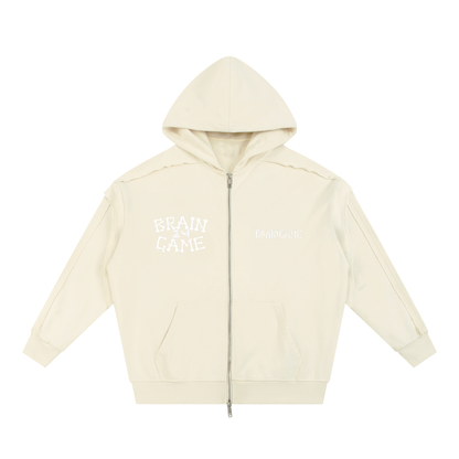 BG “Classic” Raw Edge Double Layered Zip Hoodie