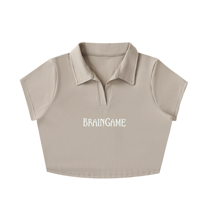 BG Women’s V-Neck Lapel Crop Top