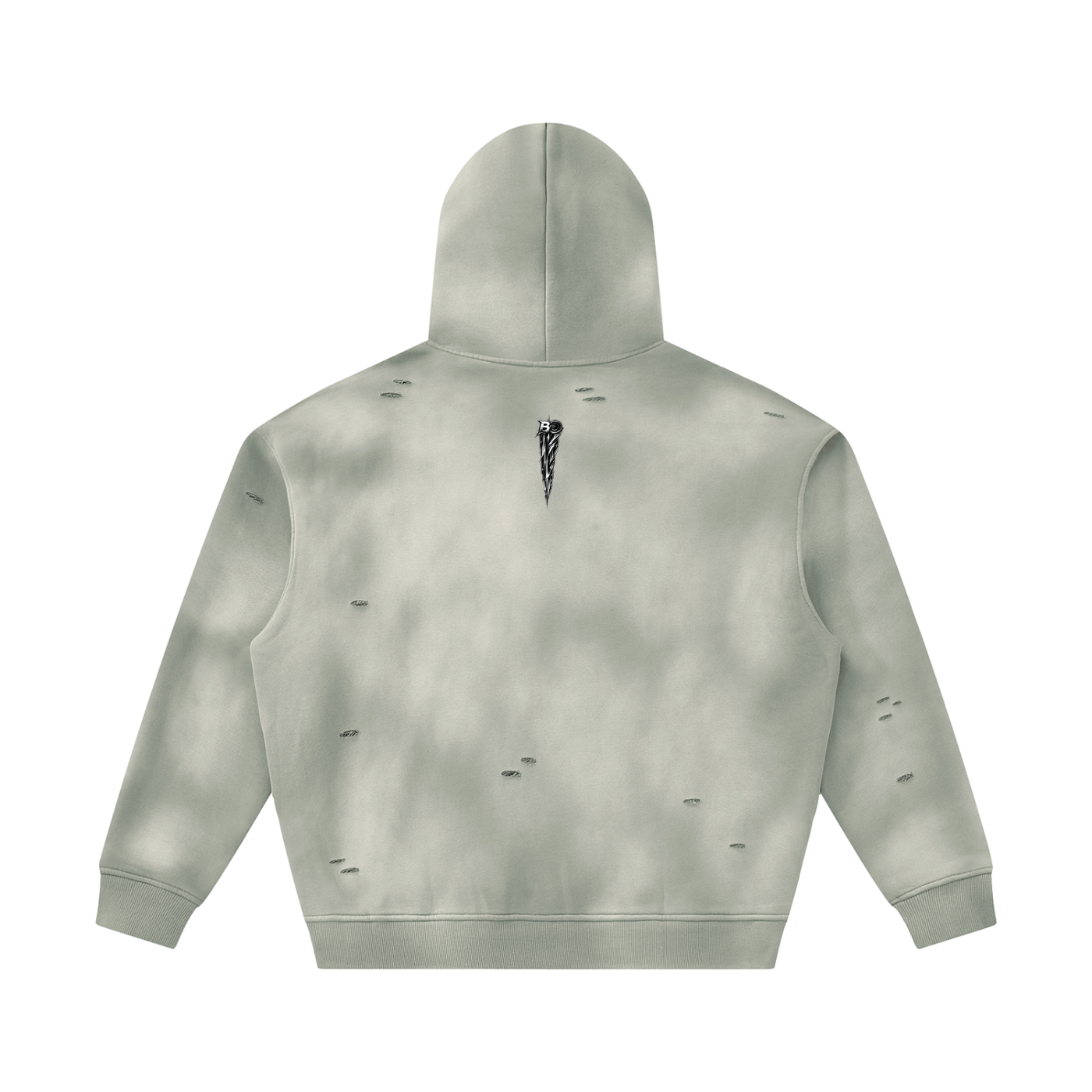 BG “In The Clouds” Unisex Sunfade Frayed Fleece Hoodie