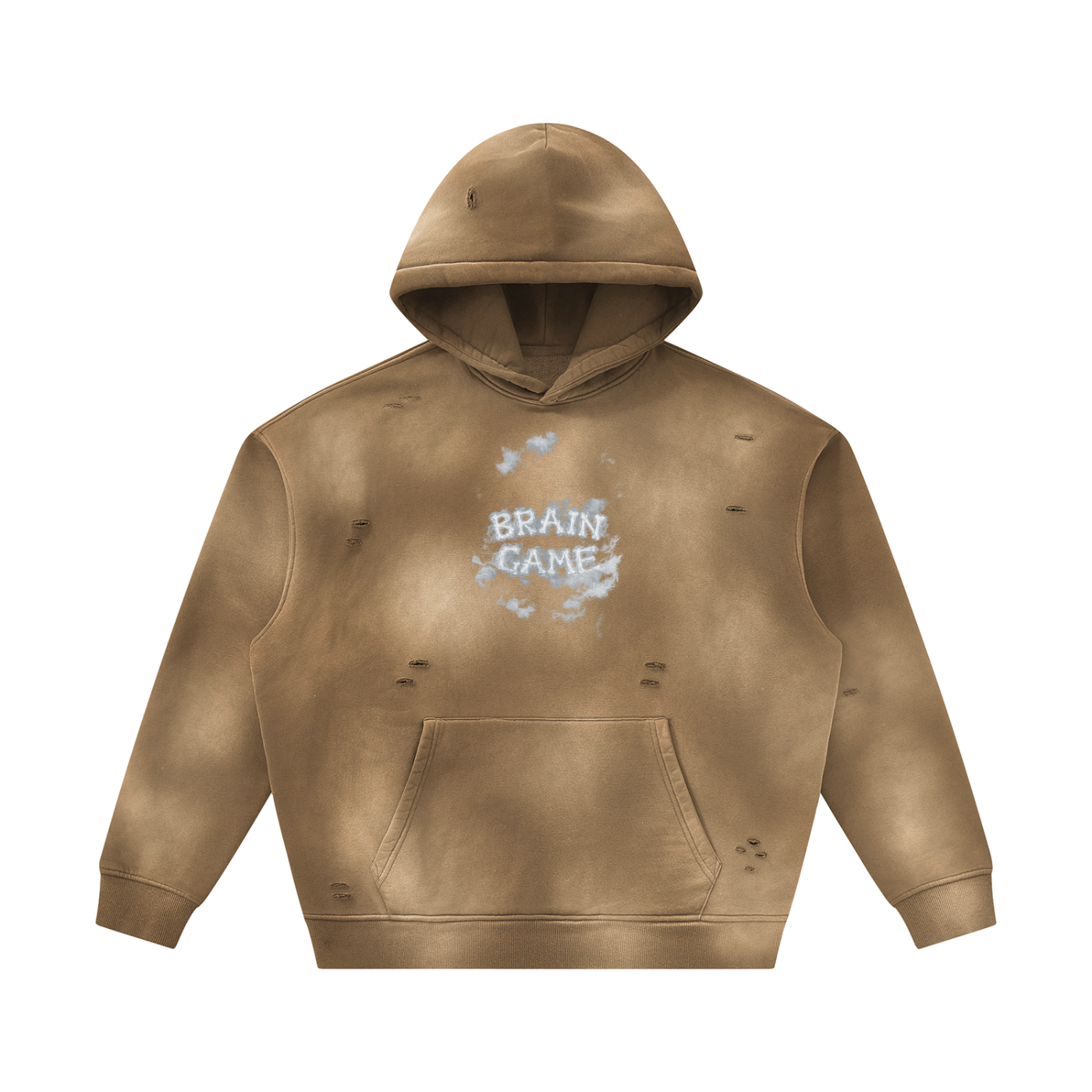 BG “In The Clouds” Unisex Sunfade Frayed Fleece Hoodie