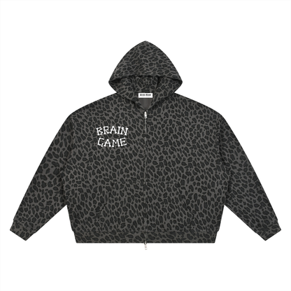 BG Unisex Leopard Print Waffle Hoodie