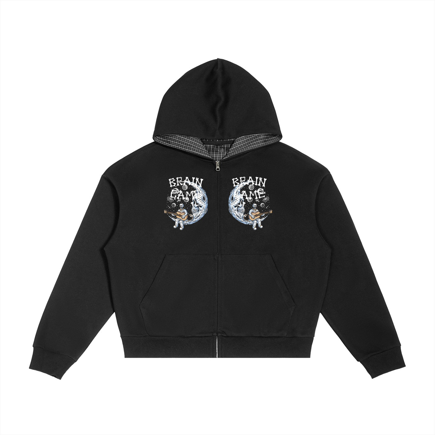 BG “MoonMan” Plaid Boxy Hoodie