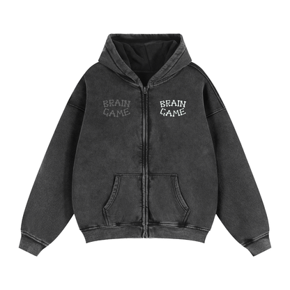 BG Boxy Zip-Through Fleece Hoodie