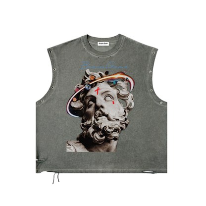 BG CA Eye Distressed Tank Top