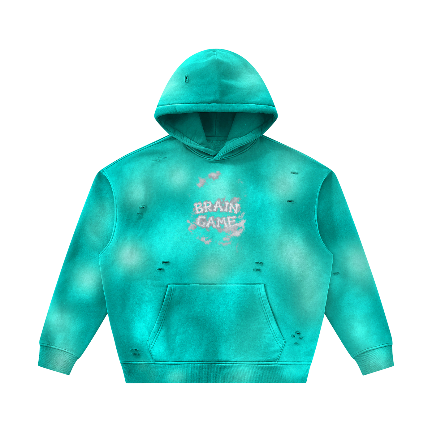 BG “In The Clouds” Unisex Sunfade Frayed Fleece Hoodie