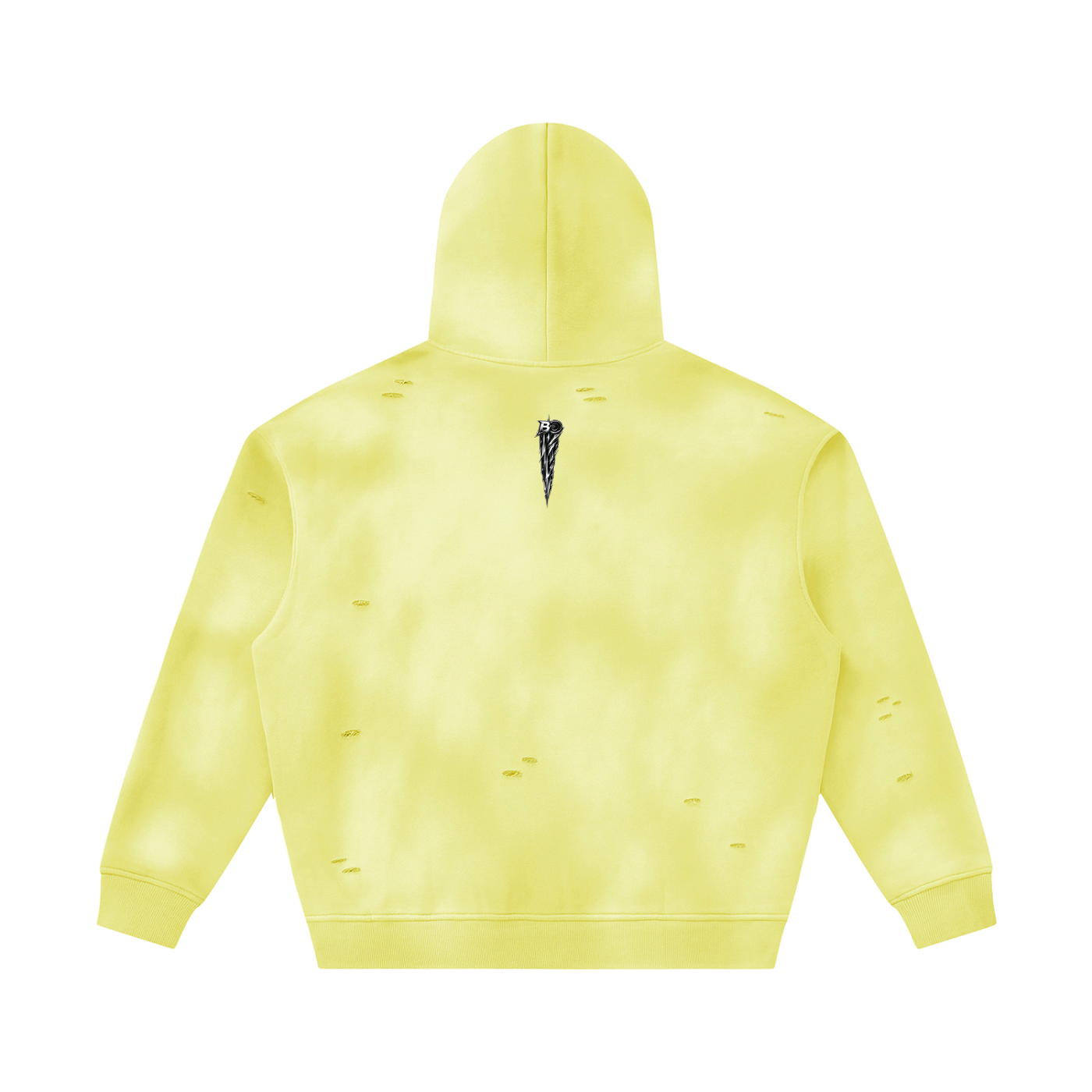 BG “In The Clouds” Unisex Sunfade Frayed Fleece Hoodie