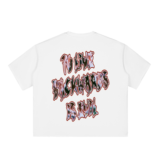 BG Boxy “To Live” Raw-Edge Tee