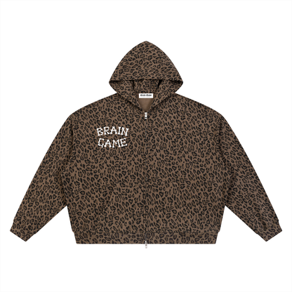 BG Unisex Leopard Print Waffle Hoodie
